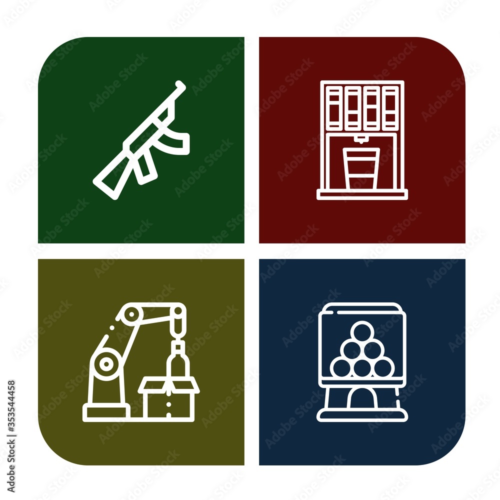 Poster automatic simple icons set