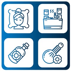 aromatherapy simple icons set