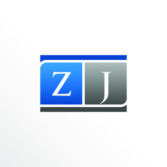 Initial Letter ZJ Square Logo Design	
