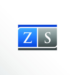 Initial Letter ZS Square Logo Design	
