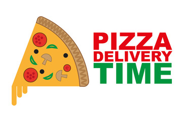 Take a way Pizza delivery time Vector Drawing