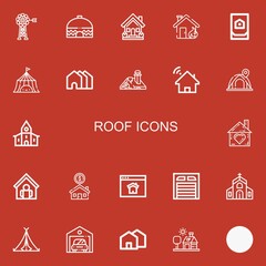 Editable 22 roof icons for web and mobile