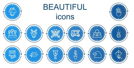 Editable 14 beautiful icons for web and mobile