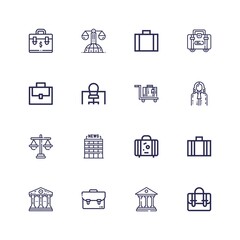 Editable 16 briefcase icons for web and mobile