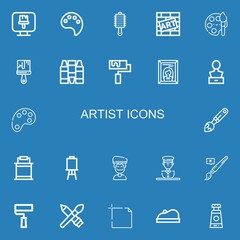 Editable 22 artist icons for web and mobile