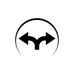 Way direction arrow icon isolated on white background