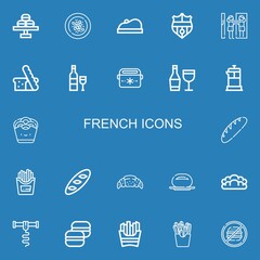 Editable 22 french icons for web and mobile