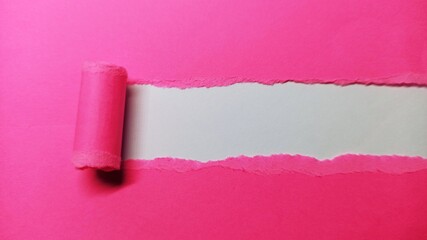 Pink Torn paper with space for text with black background