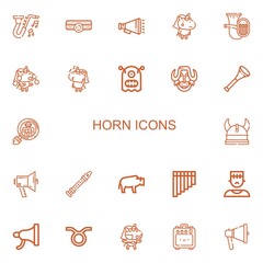 Editable 22 horn icons for web and mobile