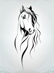 Vector silhouette of a horse's head