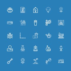 Editable 25 garden icons for web and mobile