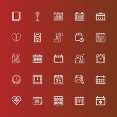 Editable 25 date icons for web and mobile