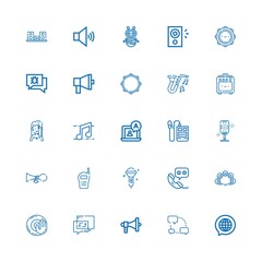 Editable 25 voice icons for web and mobile