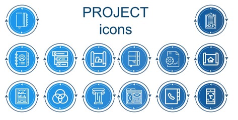 Editable 14 project icons for web and mobile