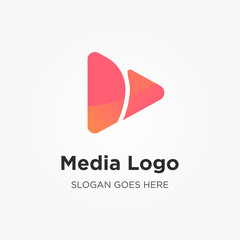 Abstract Modern Play Logo. Play Button Media Player Logo for your business