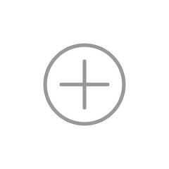 Add Button Social Media Icon Isolated On White Background. Plus Symbol Modern Simple Vector For Web Site Or Mobile App