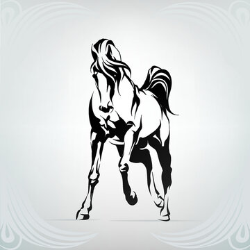 Vector silhouette of a horse