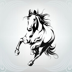 Vector silhouette of a running horse