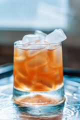 glass of tea with ice