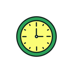 Wall clock, alarm time, fasting watch. Sahoor, sahur, suhoor time for muslim in ramadan kareem, the holy month. Clock, hour, mubarak, time icon. Vector illustration. Design on white background. EPS 10
