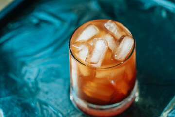 glass of tea with ice