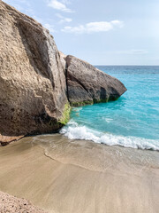 Waves washing the golden sand on Duke's Beach, Tenerife - Canary Island