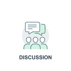 Fototapeta premium People collaboration and communication in group interaction meeting. group work or office team. Partnership collaboration forum. Discussion icon. Vector illustration. Design on white background.EPS10