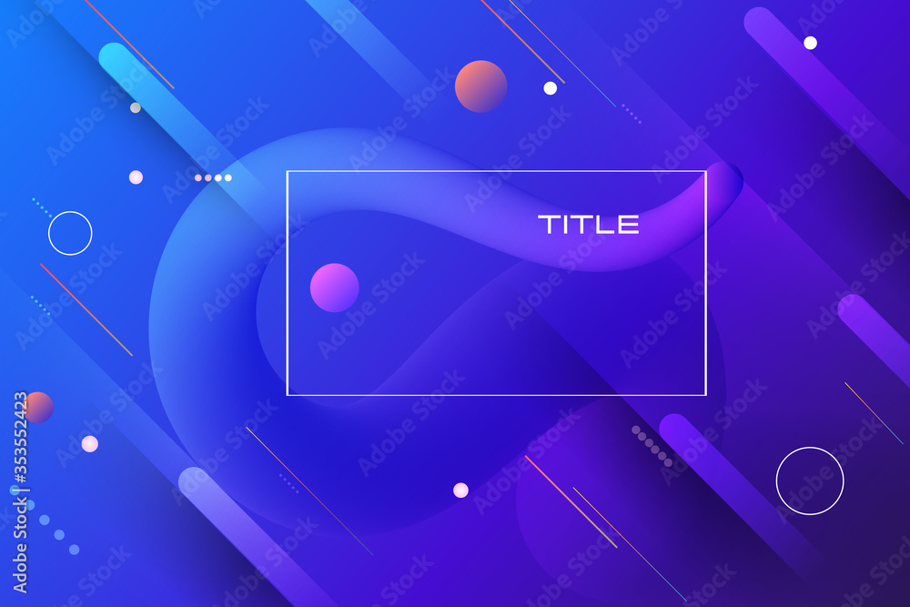 Poster abstract dynamic motion of geometric shape, pattern composition. colorful gradient background. vecto