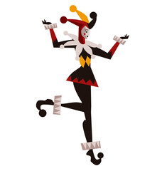 Fototapeta premium happy cute cool harlequin clown girl