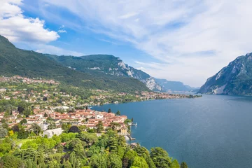 Foto op Canvas Lake Como, village of Mandello del Lario. Aerial view. © Simone Polattini