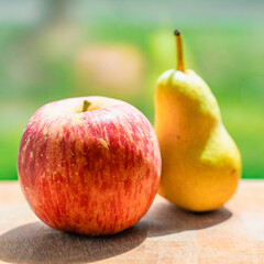 apples on a wooden background