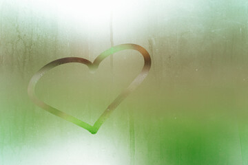 heart shaped green background 