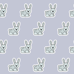 Fototapeta premium Wrapping paper - Seamless pattern of symbols rabbit for vector graphic design
