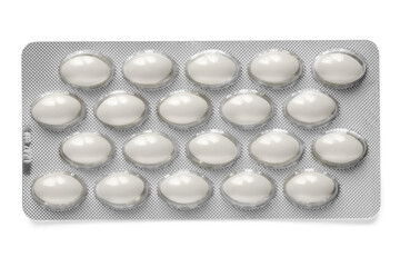 Pack of pills isolated on white / Path