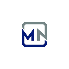 mn letter original monogram logo design