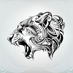 The head of a lioness in ornament