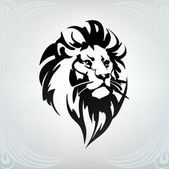 Vector silhouette of a lion head © nutriaaa