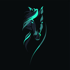 Vector silhouette of a horse's head