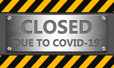 Banner with closed due to COVID-19