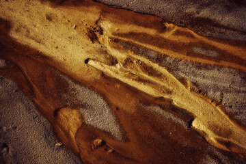 Abstract color sand texture at kaolin mine