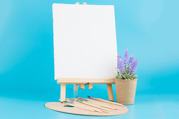 Easel and brushes