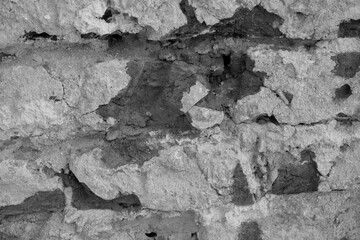 pieces of brick on the wall of the house