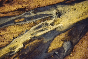 Abstract color sand texture at kaolin mine