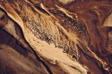 Abstract color sand texture at kaolin mine