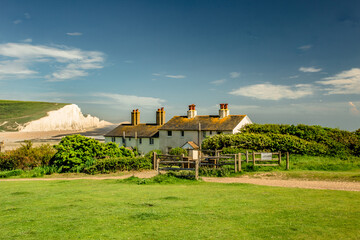 View of Poppy Cottage Seven Sisters and white cliffs of Birling Gap and Seven Sisters at East Sussex