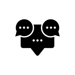 Bubble chat glyph icon design. Communication of social media vector illustration.