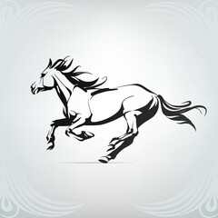 Vector silhouette of a running horse