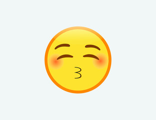 Fototapeta premium Vector illustration of Kissing Face with Closed Eyes