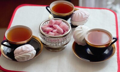 sweet marshmallow caramel candy tea napkin