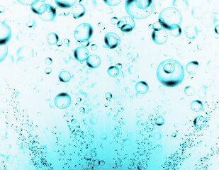 bubbles in the blue water
